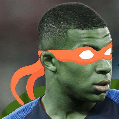 mbappe with ninja turtle mask